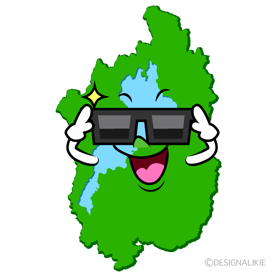かわいいサングラスの滋賀県イラスト