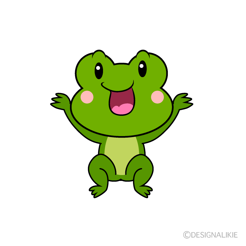 かわいい驚くカエルイラスト
