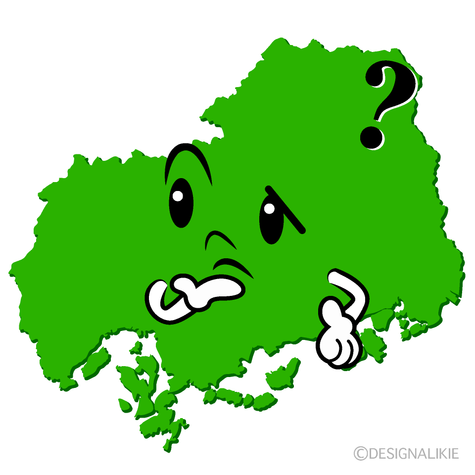 かわいい考える広島県イラスト