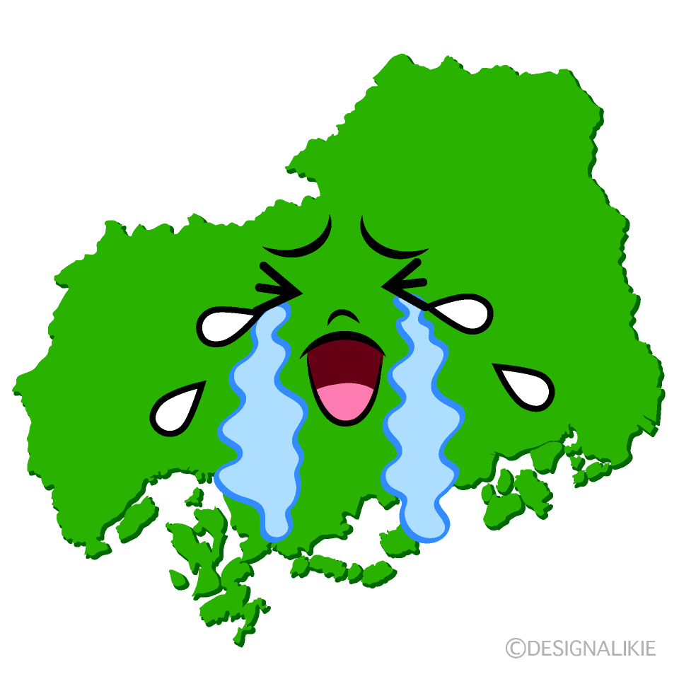 かわいい泣く広島県イラスト