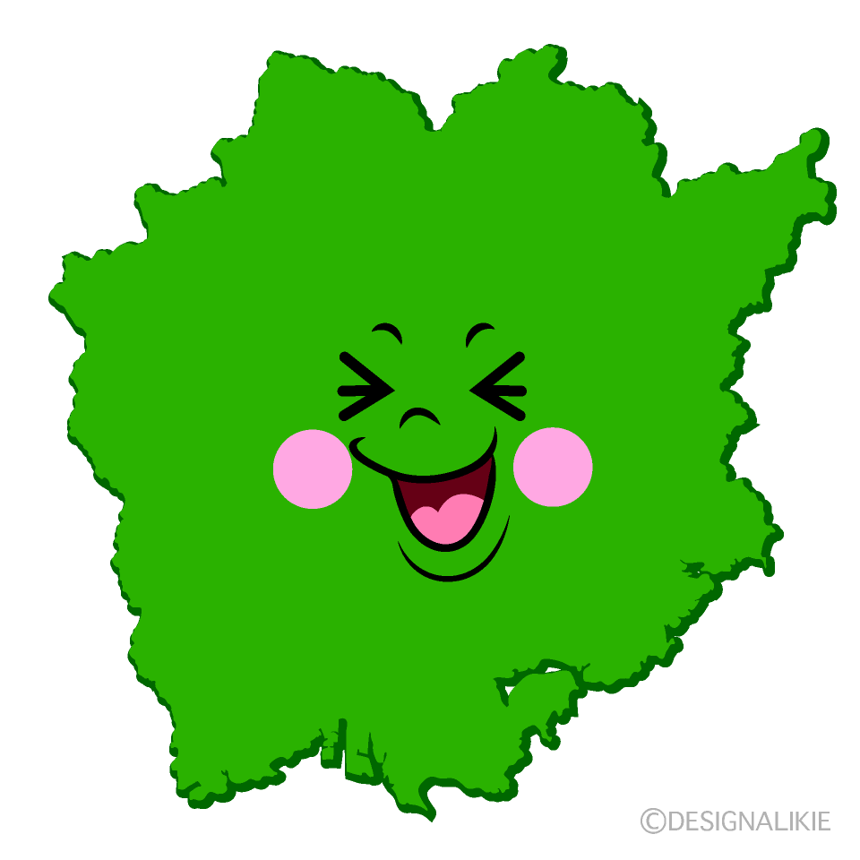 かわいい笑う岡山県イラスト