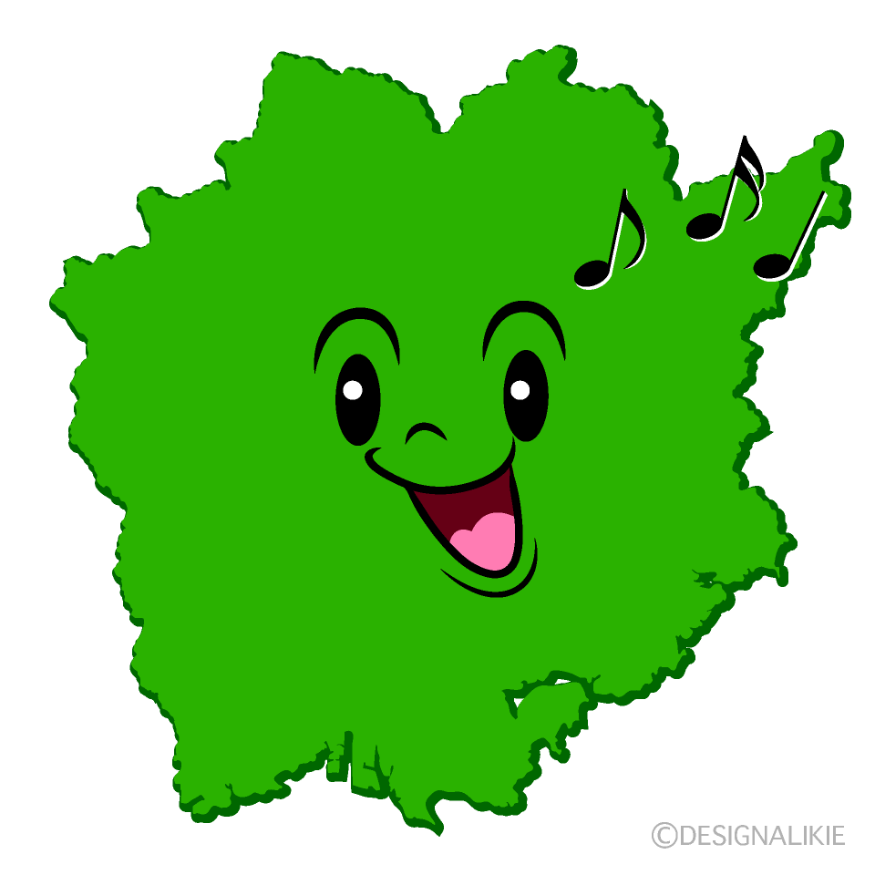 かわいい歌う岡山県イラスト