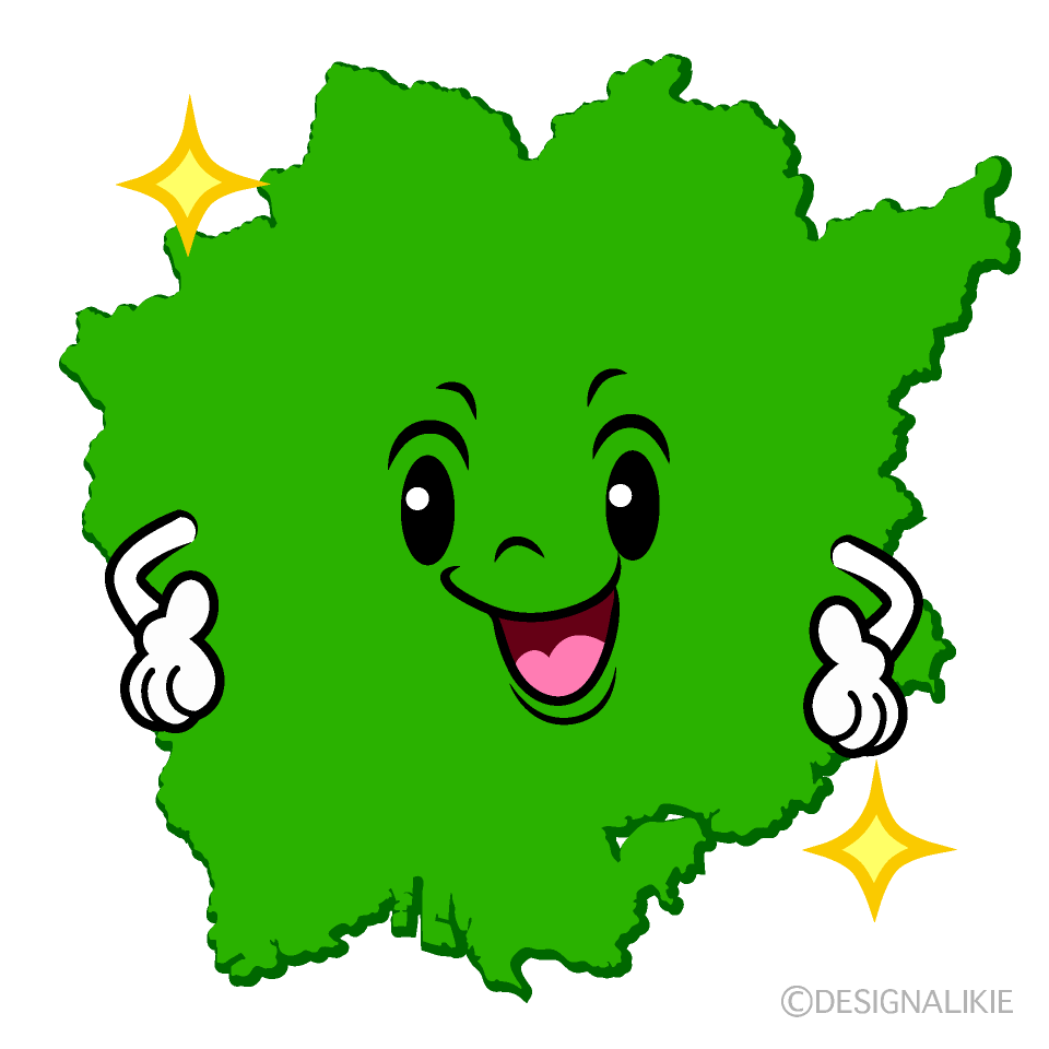 かわいい煌く岡山県イラスト