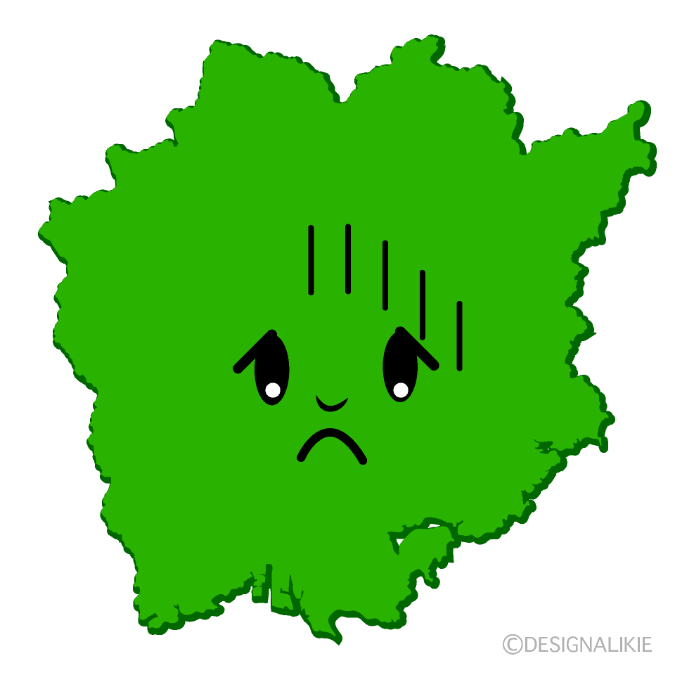 かわいい落ち込む岡山県イラスト