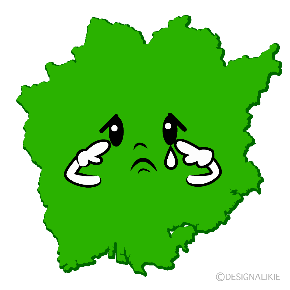 かわいい悲しい岡山県イラスト