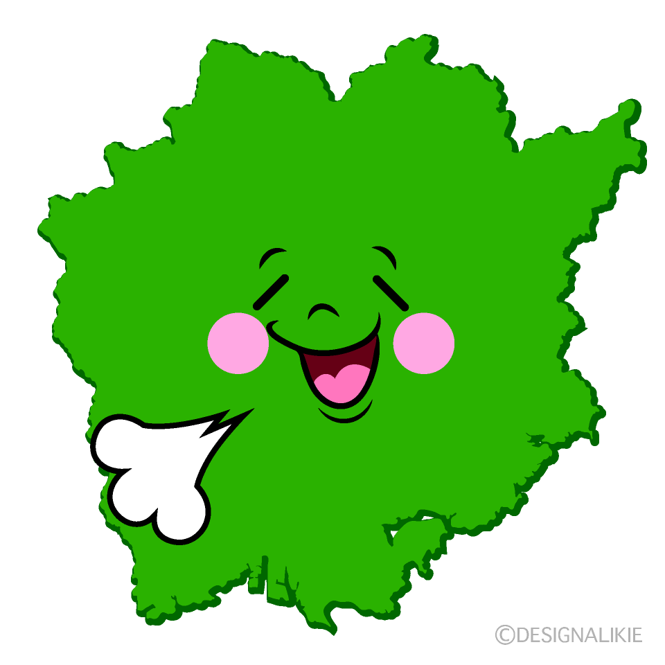 かわいいリラックスする岡山県イラスト