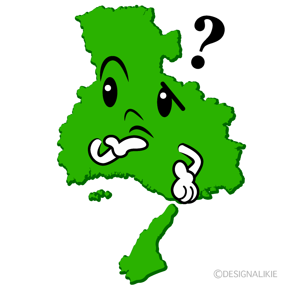 かわいい考える兵庫県イラスト