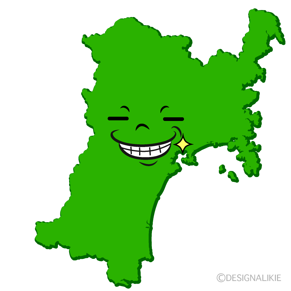 かわいいニヤリの宮城県イラスト
