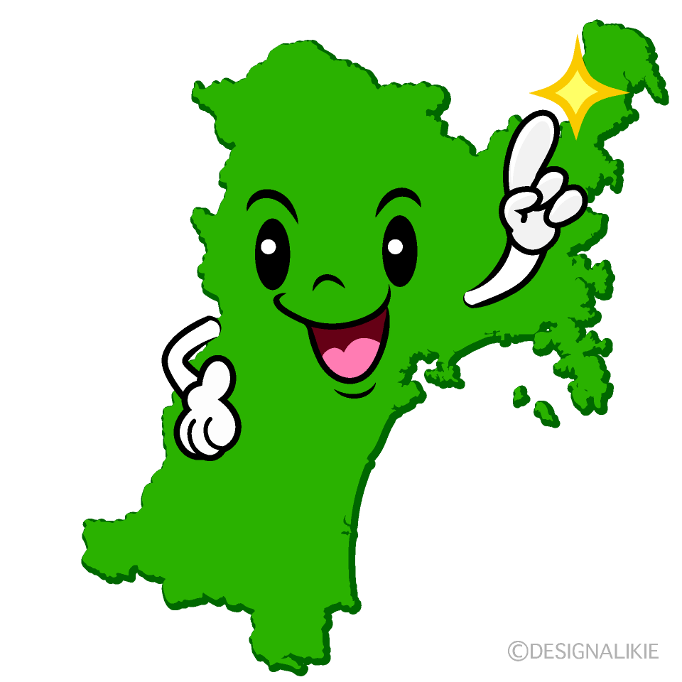 かわいい指差す宮城県イラスト
