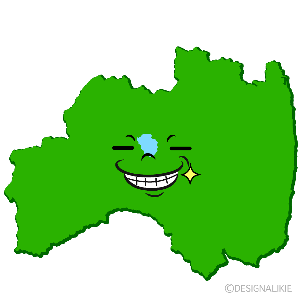 かわいいニヤリの福島県イラスト