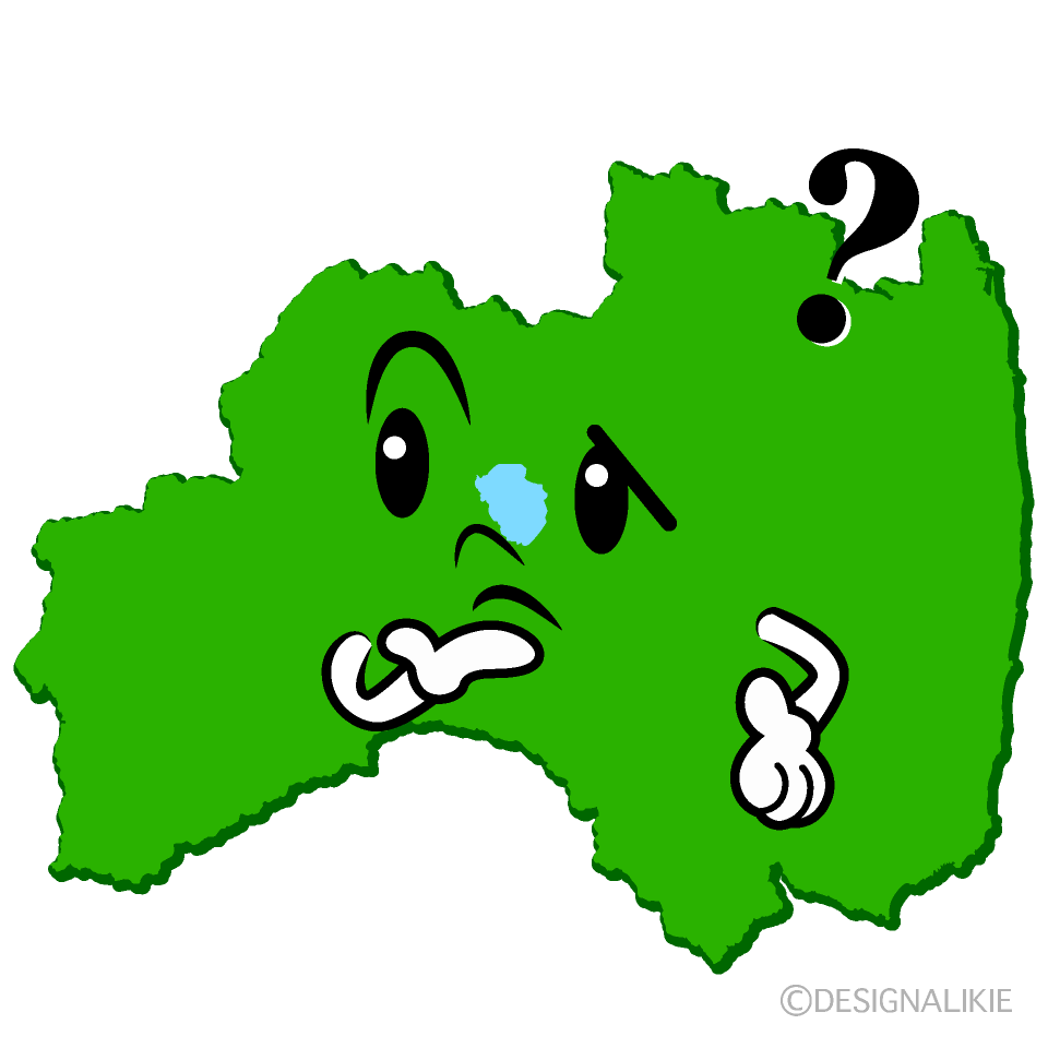 かわいい考える福島県イラスト