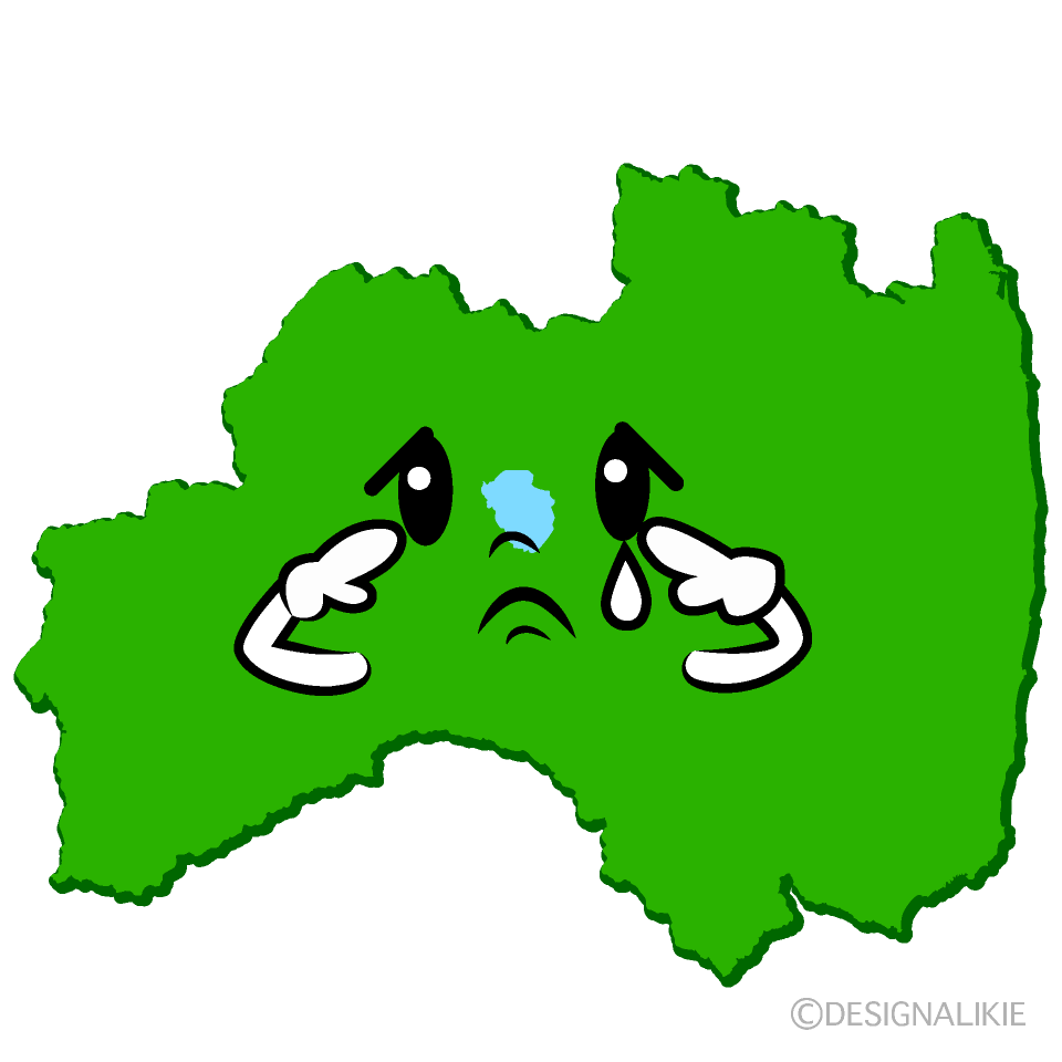 かわいい悲しい福島県イラスト