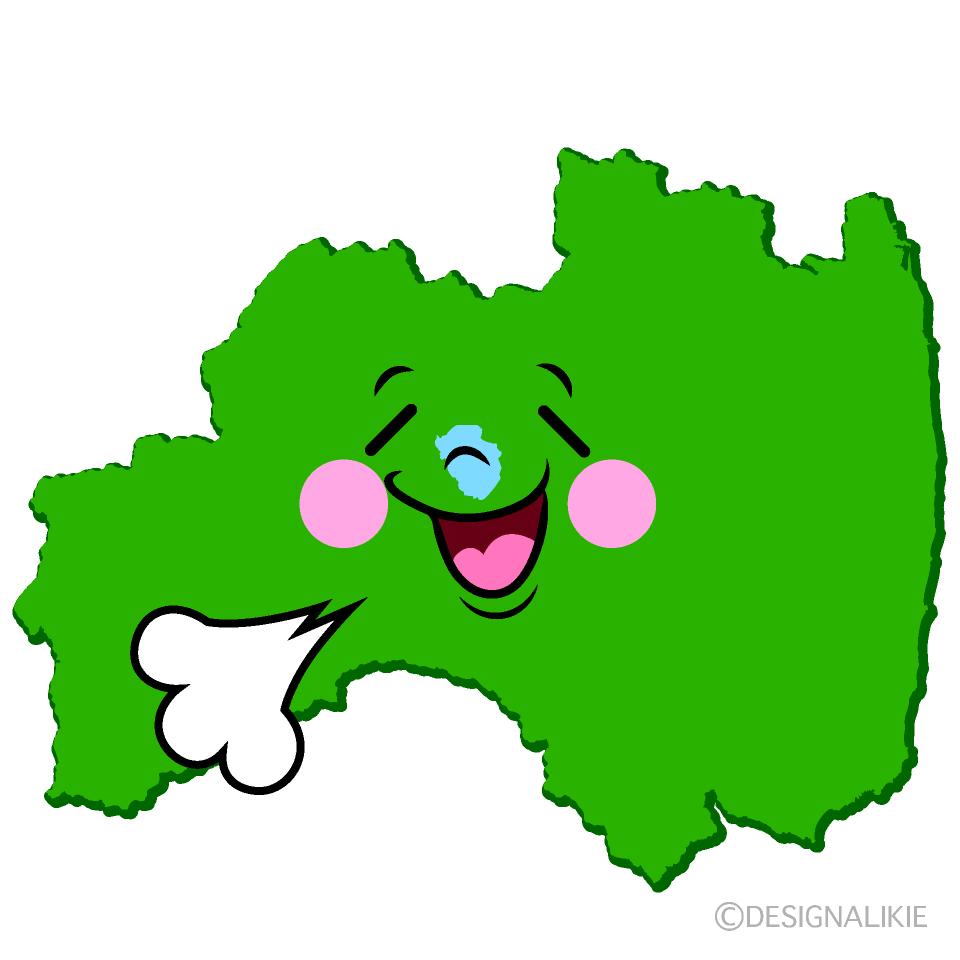 かわいいリラックスする福島県イラスト