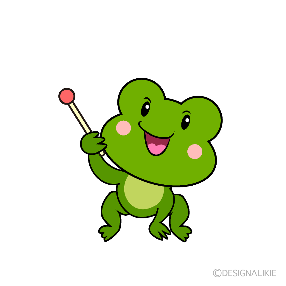 かわいい説明するカエルイラスト