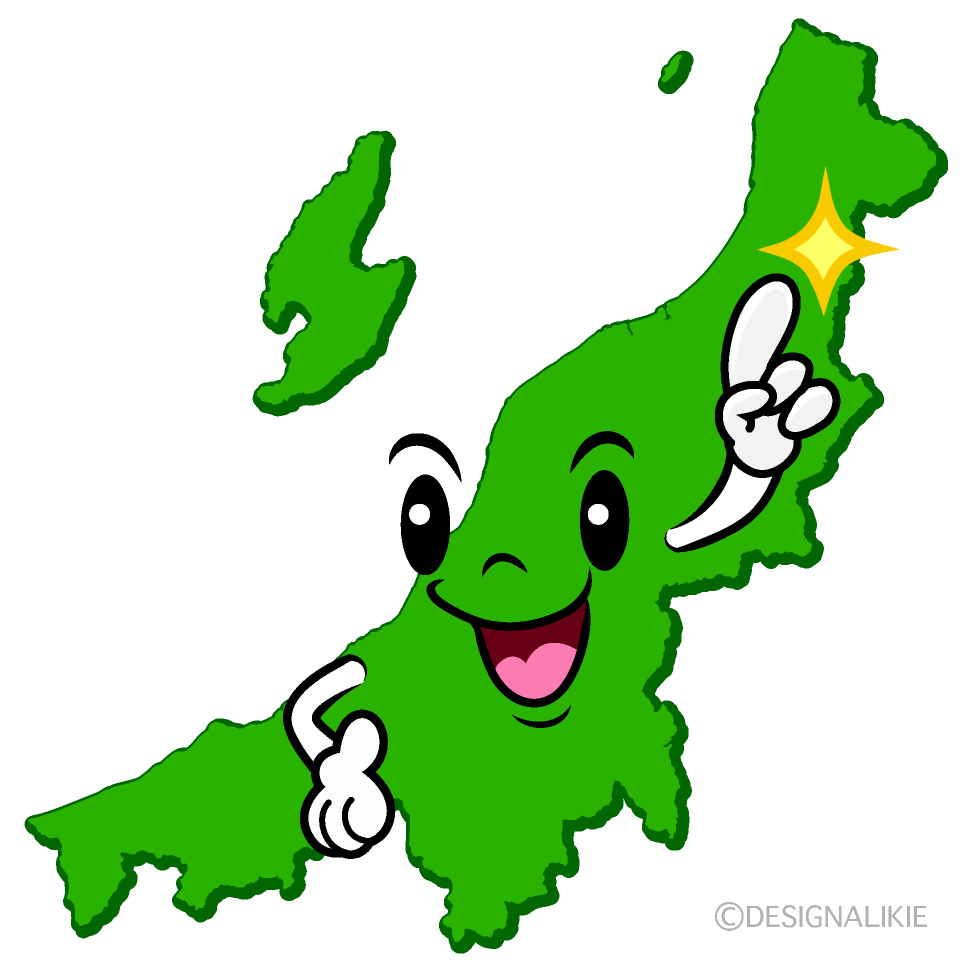 かわいい指差す新潟県イラスト