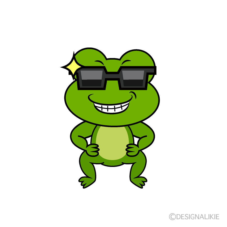 かわいいかっこいいカエルイラスト