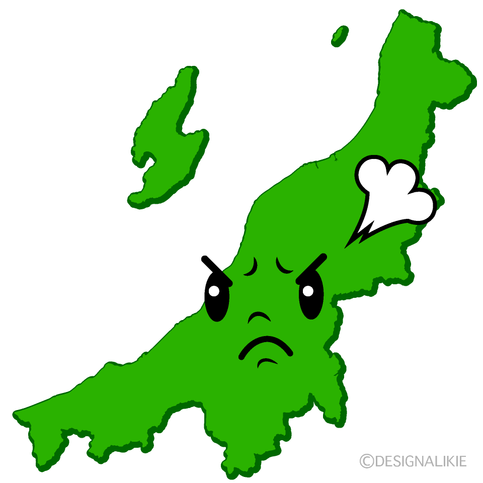 かわいい怒る新潟県イラスト