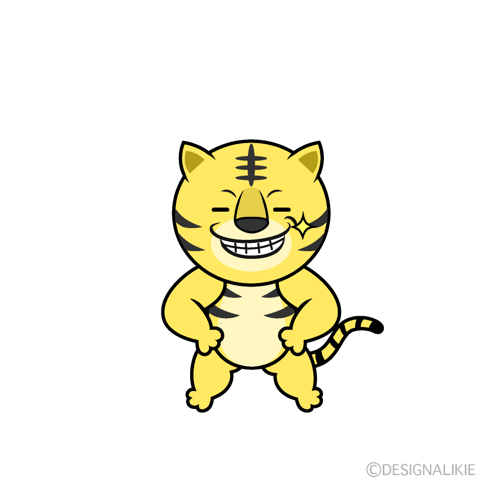 かわいいニヤリとするトライラスト