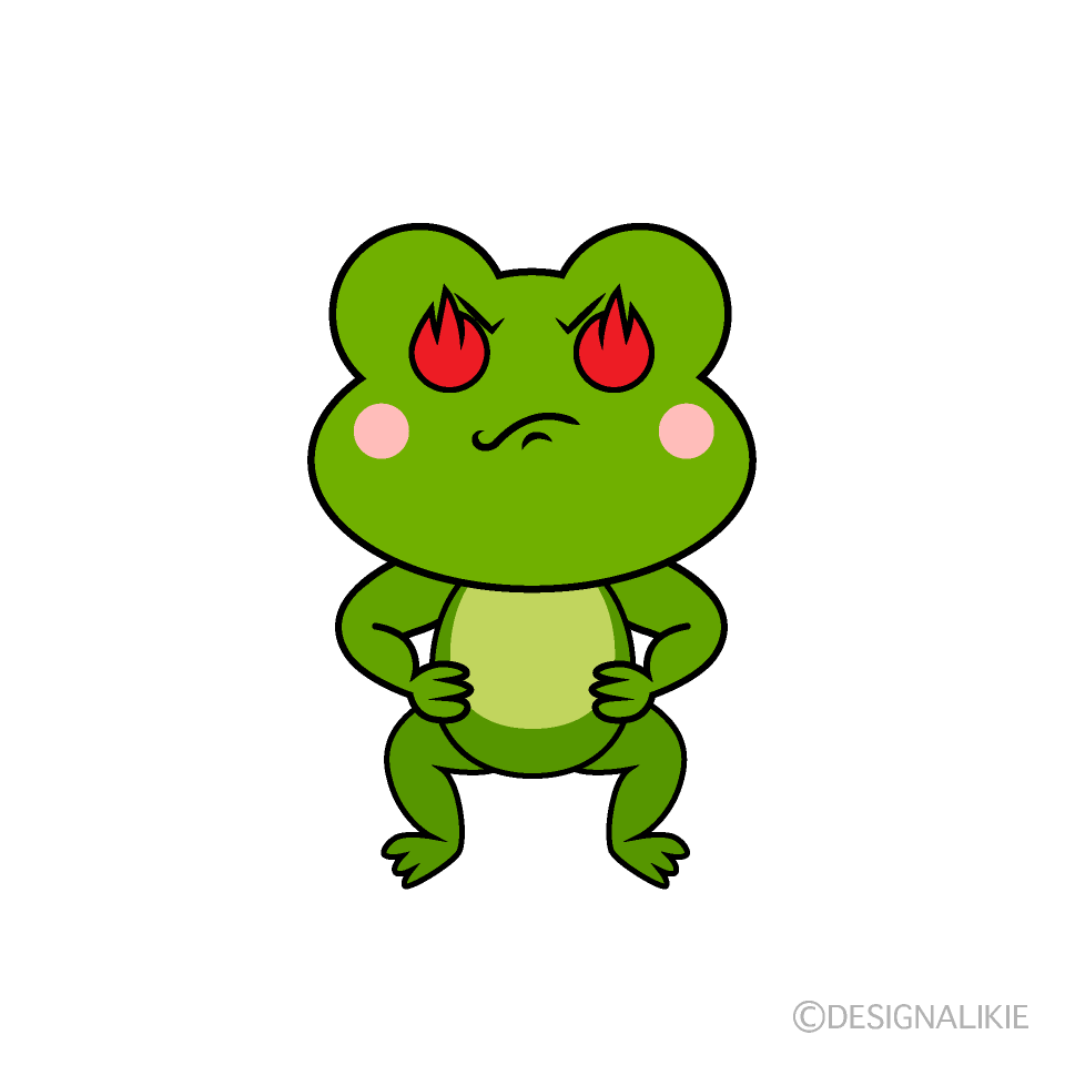 かわいい燃えるカエルイラスト