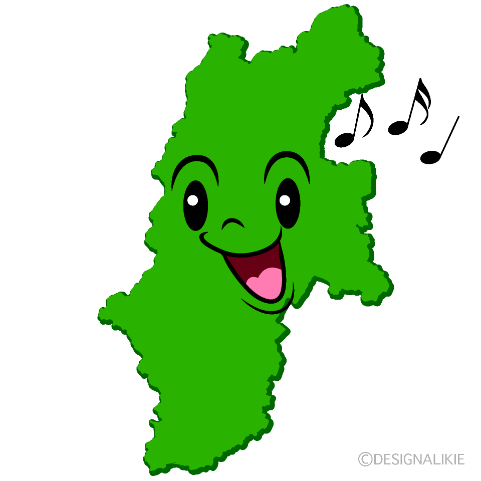 かわいい歌う長野県イラスト