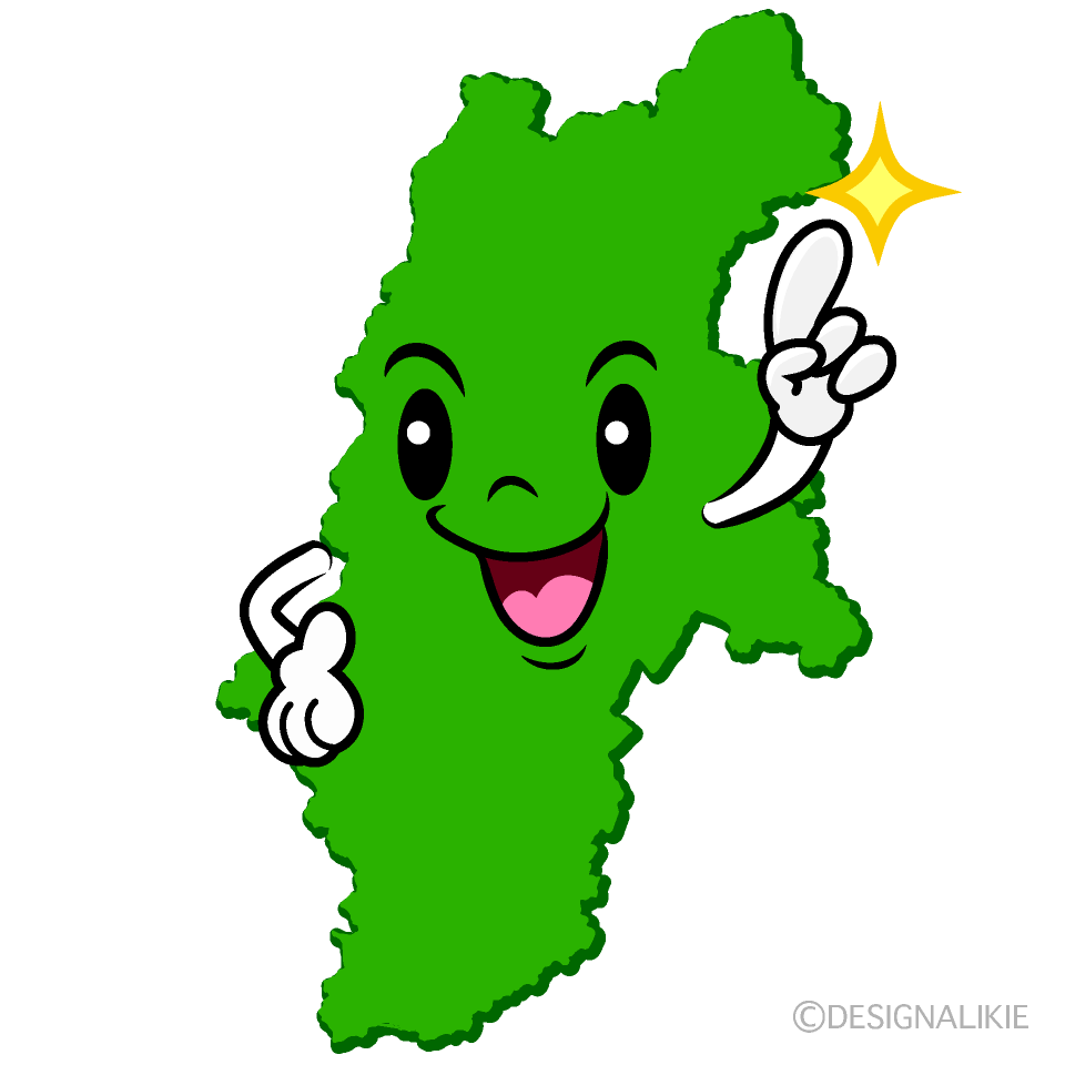 かわいい指差す長野県イラスト