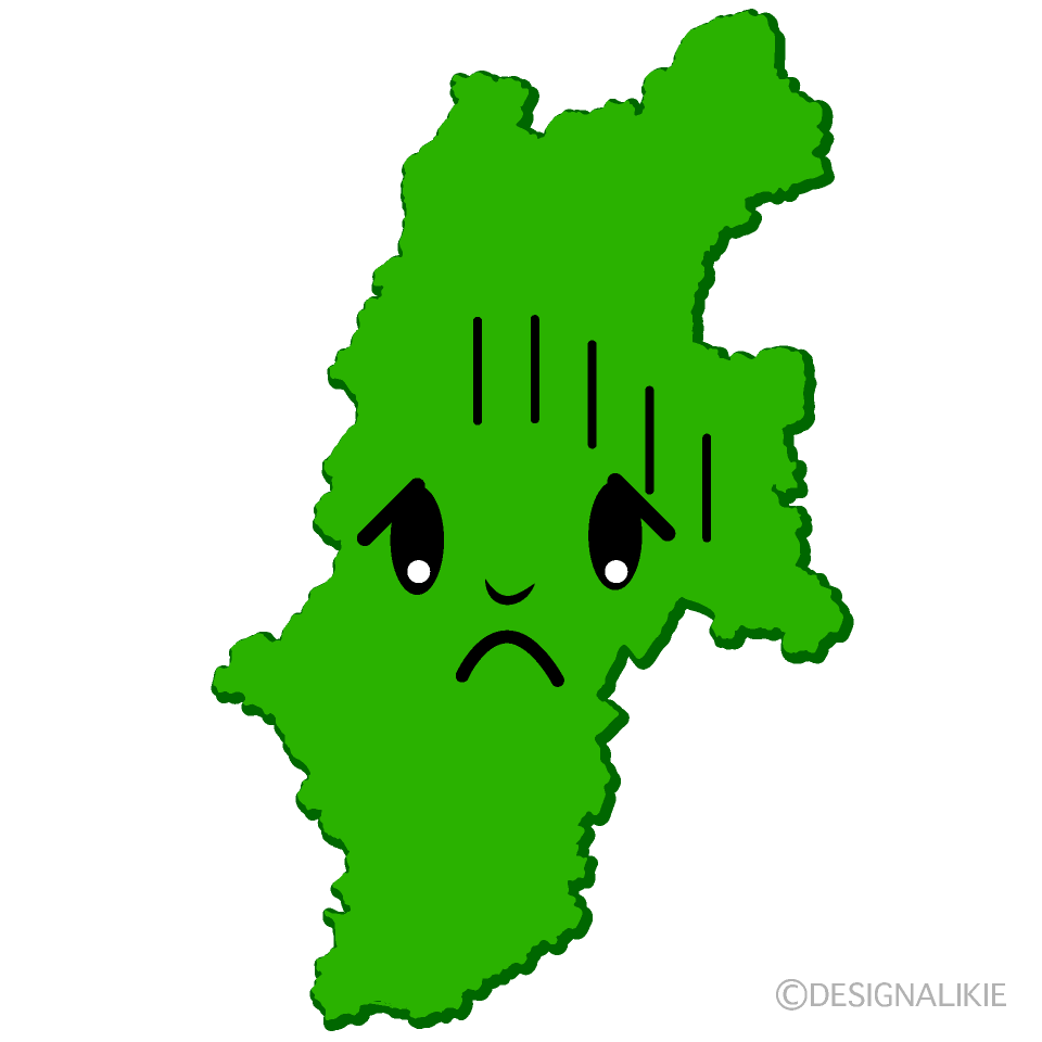 かわいい落ち込む長野県イラスト
