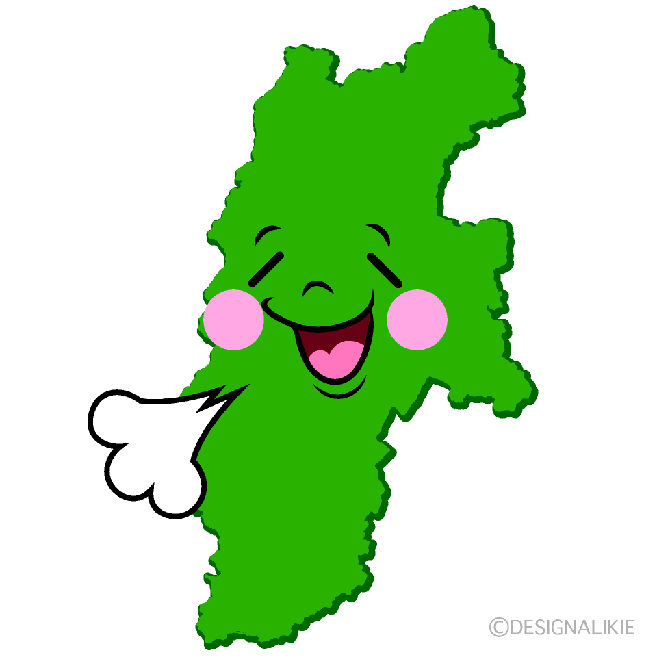 かわいいリラックスする長野県イラスト