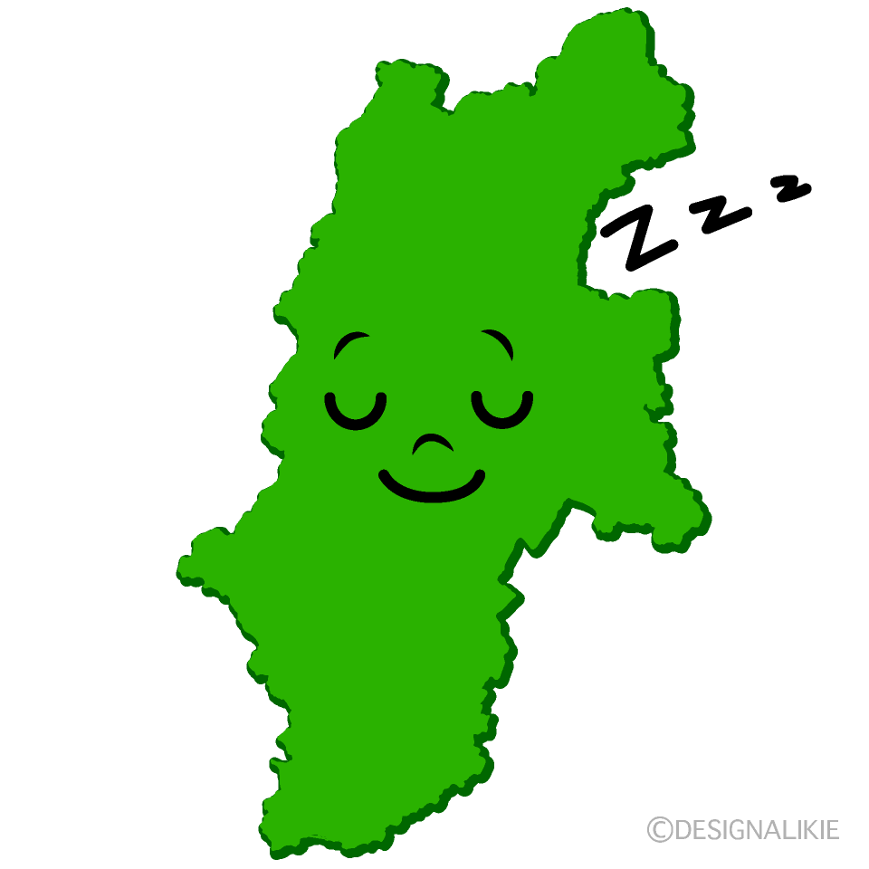 かわいい寝る長野県イラスト