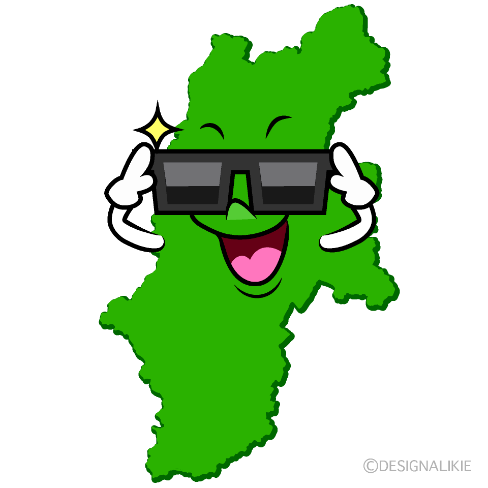 かわいいサングラスの長野県イラスト