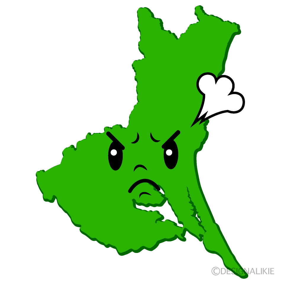 かわいい怒る茨城県イラスト