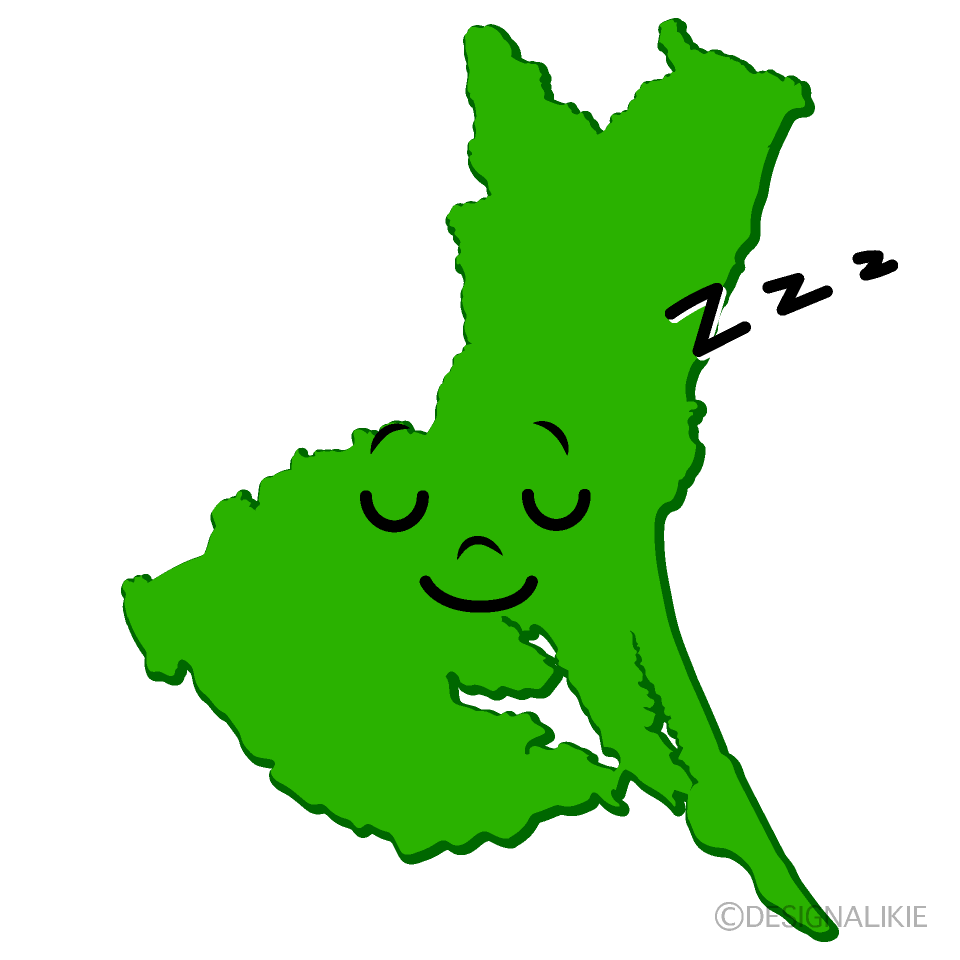 かわいい寝る茨城県イラスト
