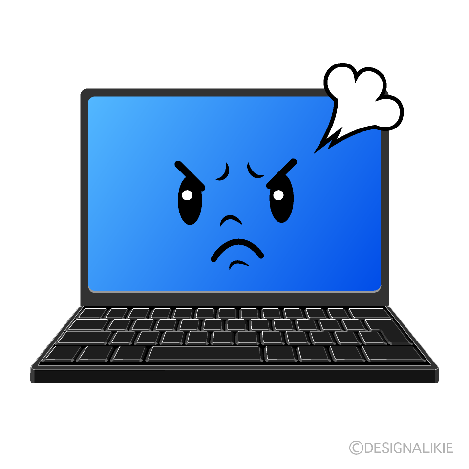 Cute Angry Laptop Clipart