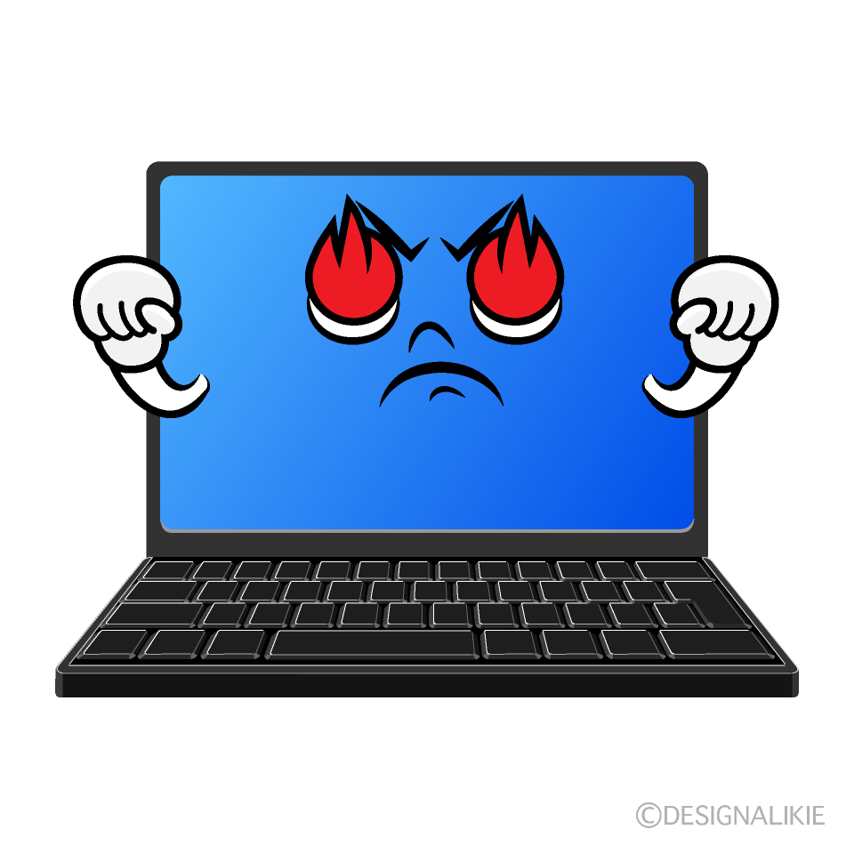 かわいい熱意のノートパソコンイラスト