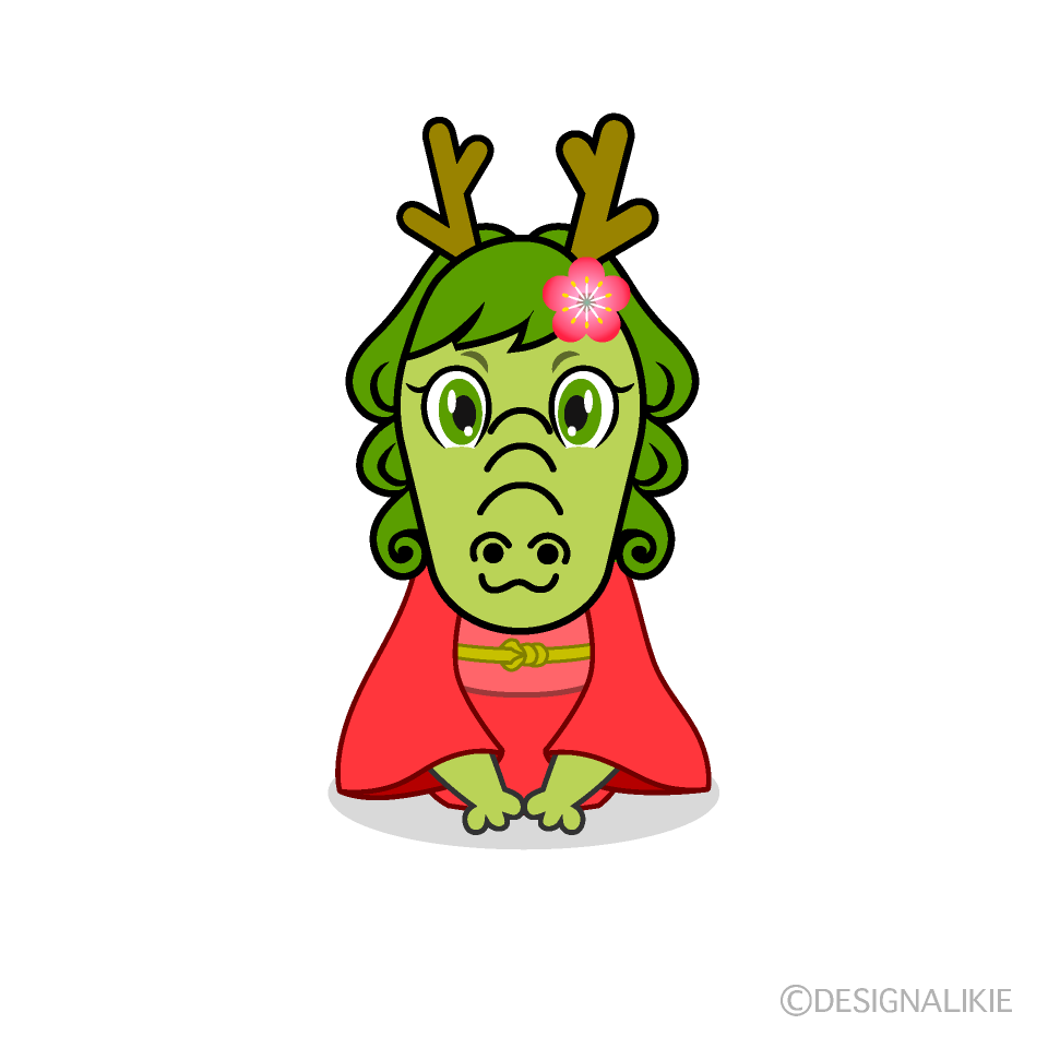 かわいい着物の龍イラスト