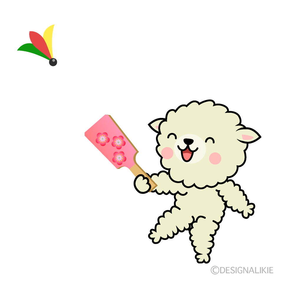 かわいい羽根付きする羊イラスト