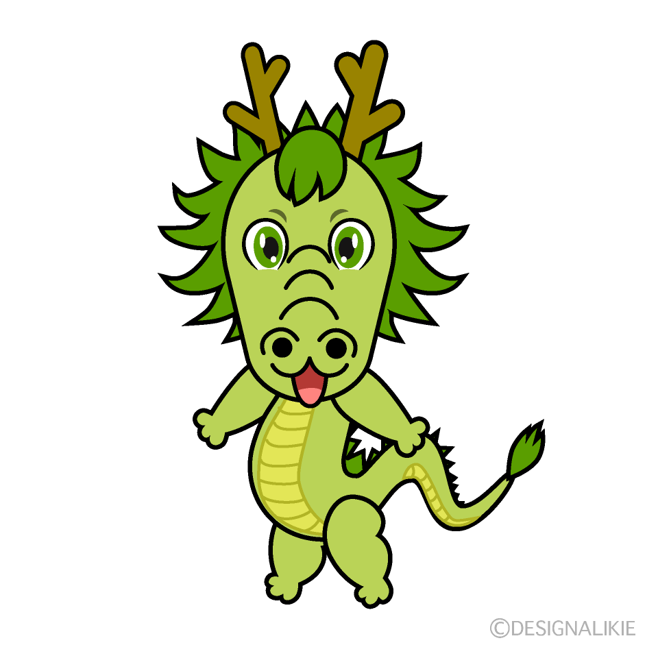 かわいい笑顔の龍イラスト
