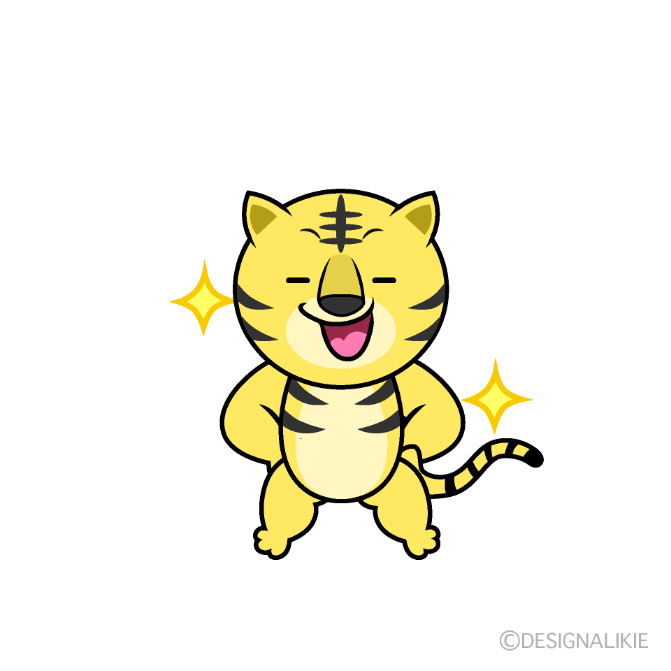 かわいい自信満々なトライラスト