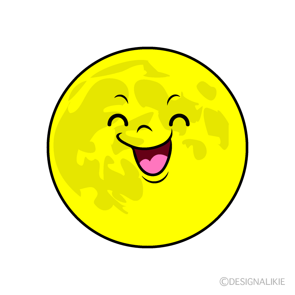 かわいい笑顔の月イラスト