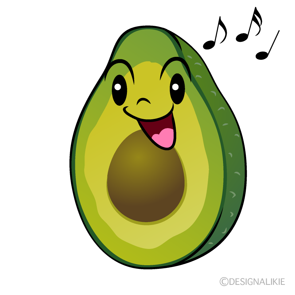 Cute Singing Avocado Clipart
