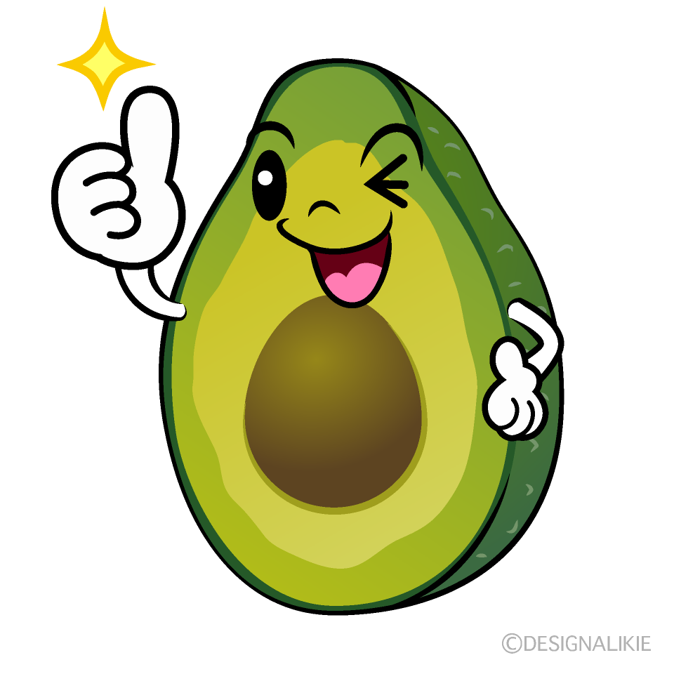 Cute Thumbs-up Avocado Clipart