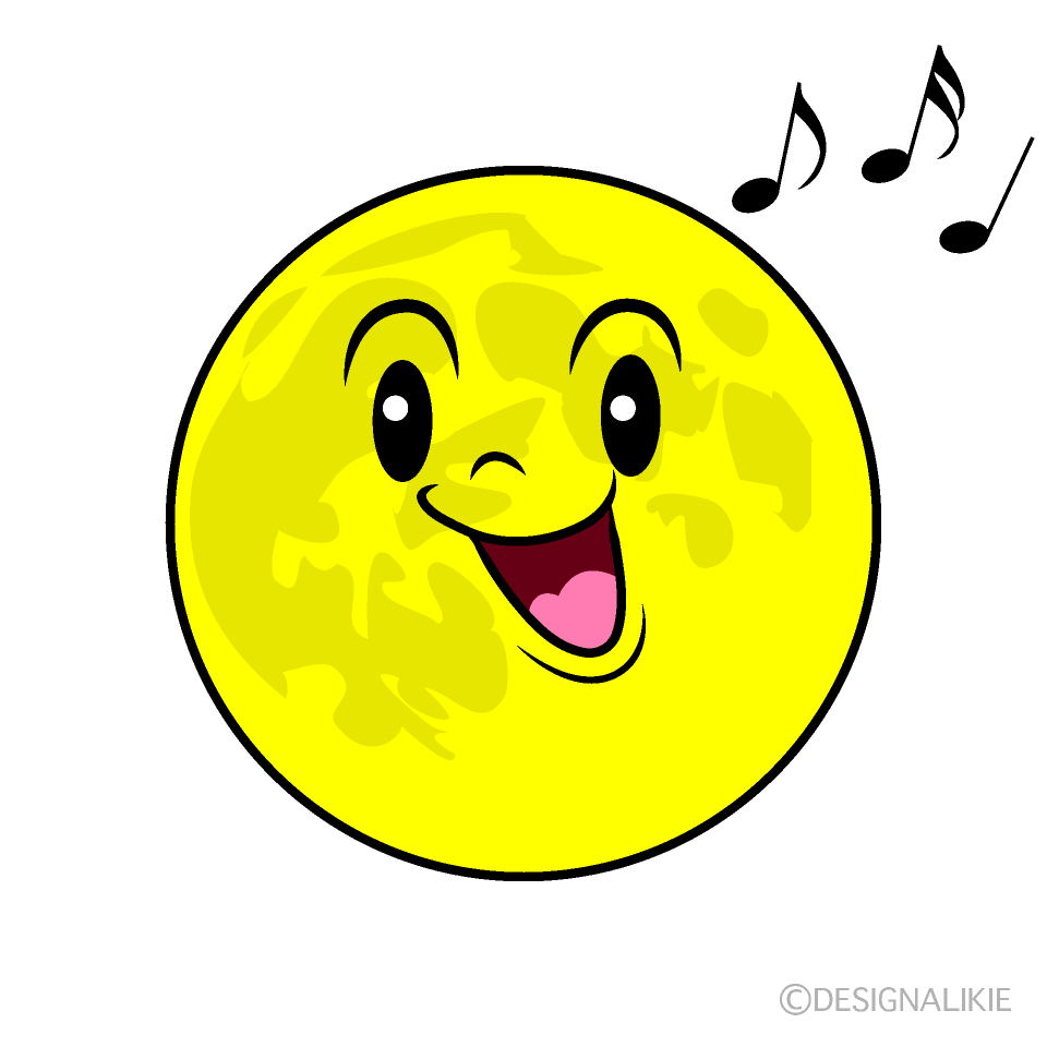 Cute Singing Moon Clipart