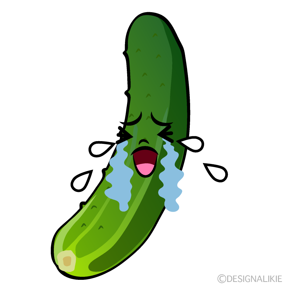 かわいい泣くキュウリイラスト