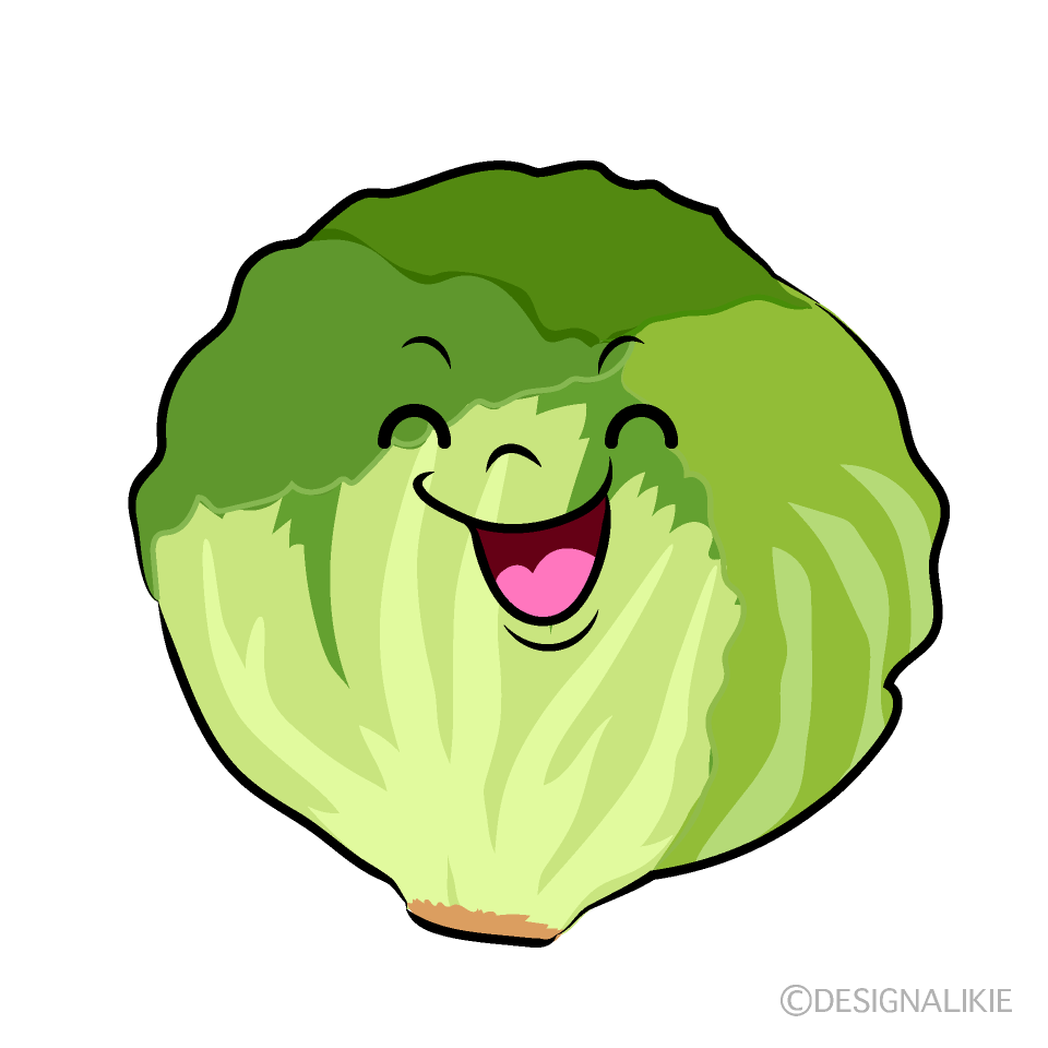 かわいい笑顔のレタスイラスト