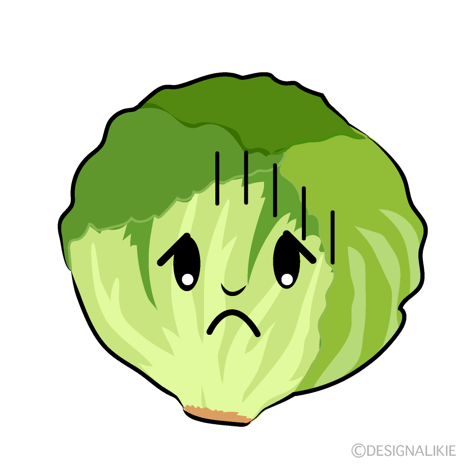 Cute Depressed Lettuce Clipart