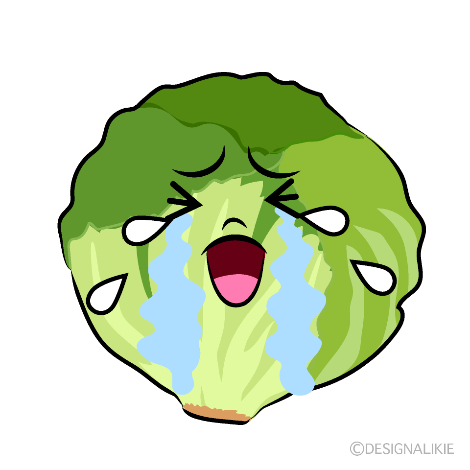 かわいい泣くレタスイラスト