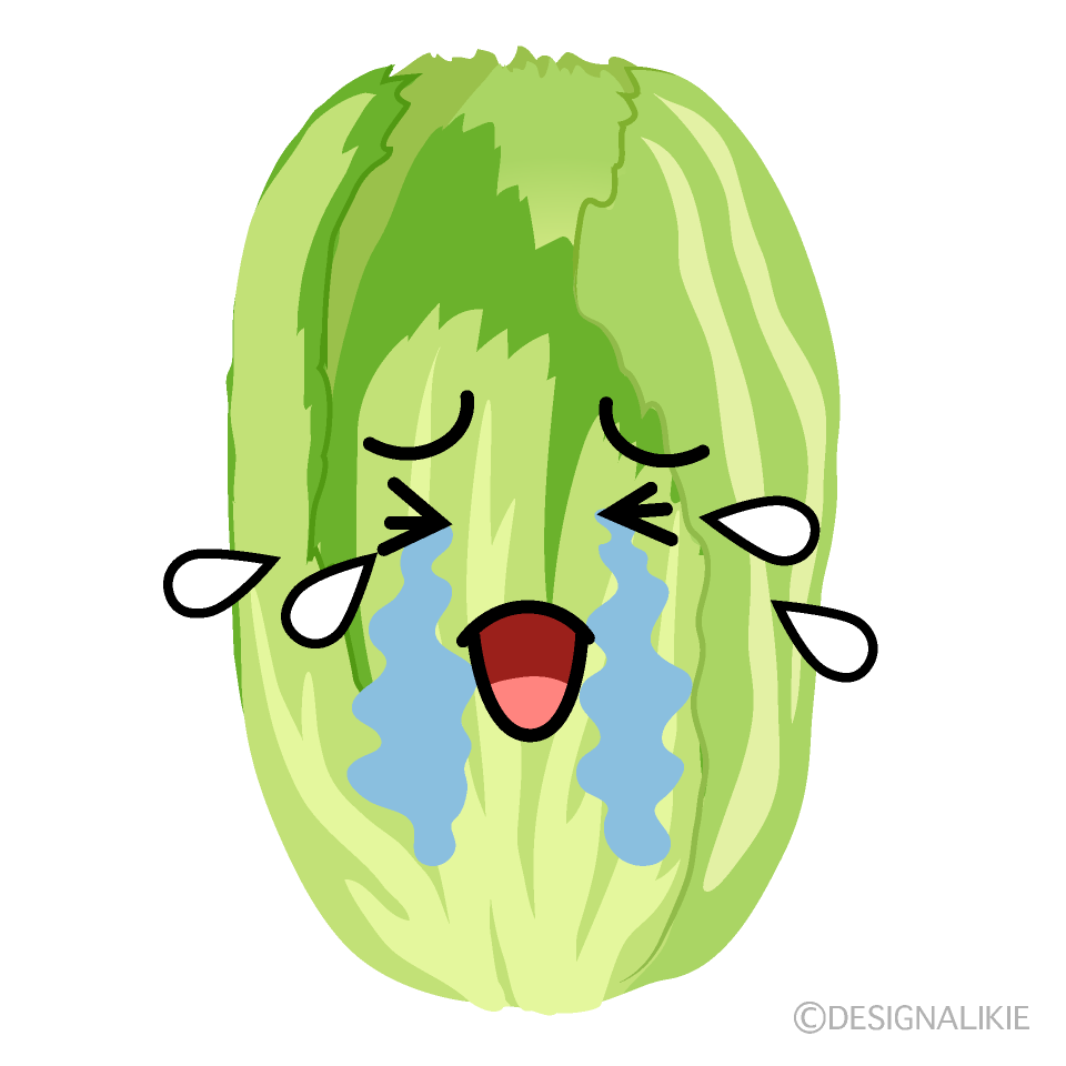 かわいい泣く白菜イラスト