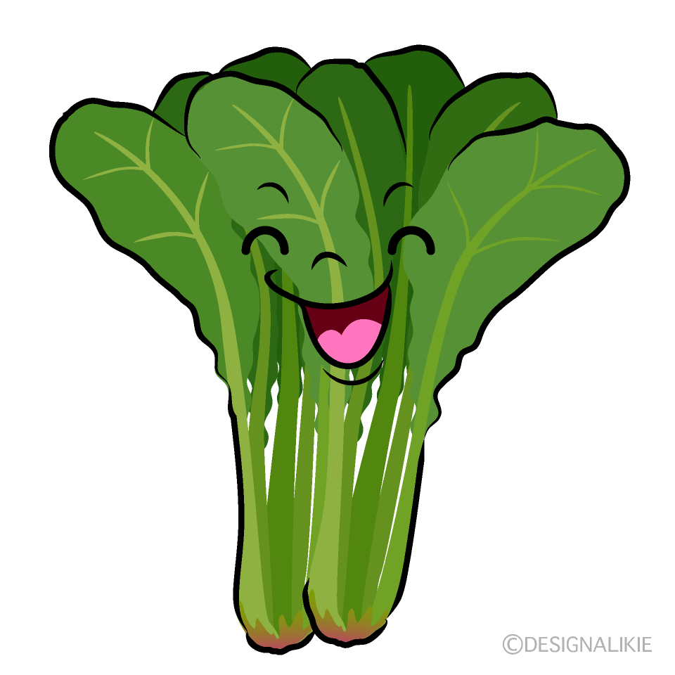 かわいい笑顔のほうれん草イラスト