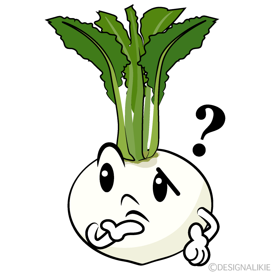 かわいい考えるカブイラスト