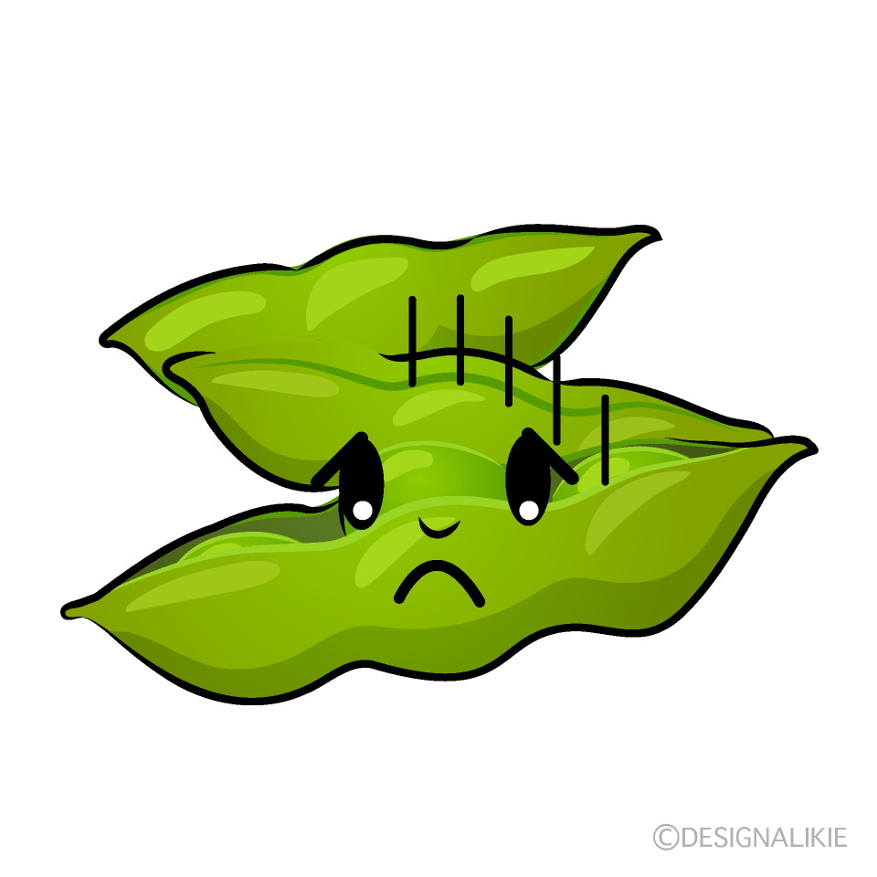 Cute Depressed Edamame Clipart