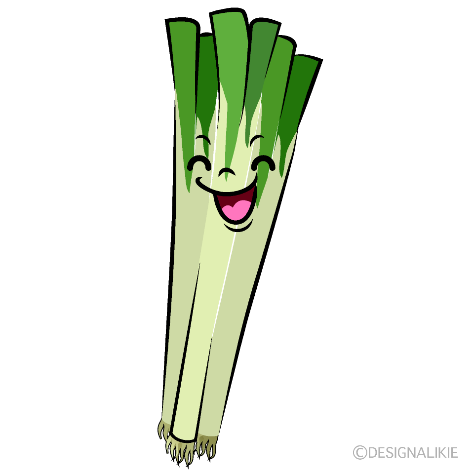 かわいい笑顔のネギイラスト